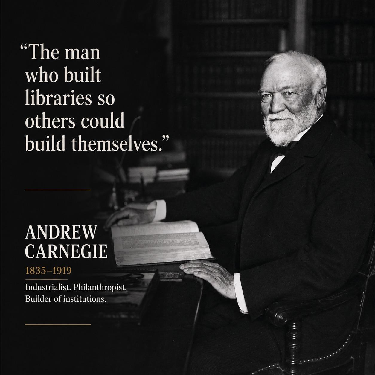 Andrew Carnegie, 1835–1919 — 'The man who built libraries so others could build themselves.'